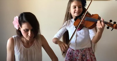 Mother-Daughter Duet To 'You Raise Me Up' On Violin And Piano
