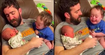 Toddler Has The Sweetest Reaction To Meeting Newborn Baby Sister 