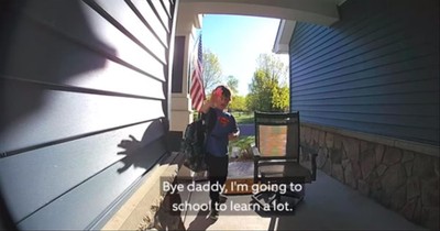 Kids Use Video Doorbell To Send Messages To Deployed Dad