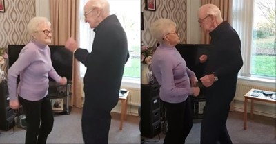 Elderly Couple Share Adorable Living Room Dance To 'Hit The Road Jack'