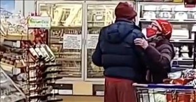 Camera Captures Elderly Couple Slow Dancing In The Grocery Store 