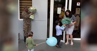 Military Husband Surprises Wife At Hospital After She Gave Birth Alone