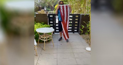 Ring Camera Captures Delivery Driver Folding Fallen American Flag