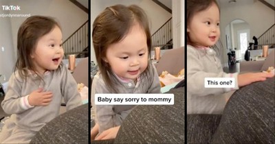 Big Sister Has The Sweetest Reaction To Baby Brother's Kicks