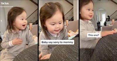 Big Sister Has The Sweetest Reaction To Baby Brother's Kicks 