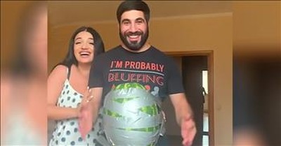 Dad-To-Be Straps Watermelon To His Chest To Experience Pregnancy Struggles 