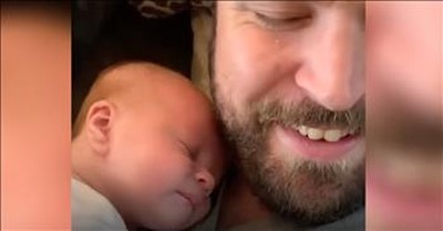 Baby Scratches Head On Daddy's Beard 