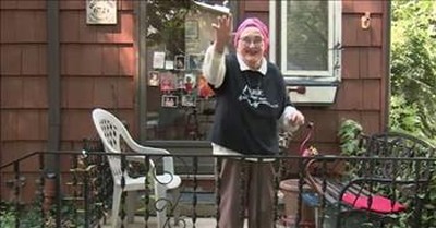 93-Year-Old Beams During Hokey Pokey Flash Mob For Her Birthday 