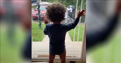 Toddler Waits For Dad To Come From Work And Has The Best Reaction 