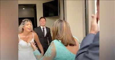 She Didn't Think Her Parents Would Make It To Wedding Until Groom Orchestrated Surprise 