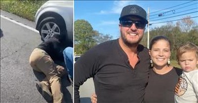 Luke Bryan Stops To Help Stranded Mom On The Side Of The Road 