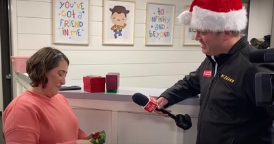 Secret Santa Surprises Daycare Worker Who Walks To Work Every Day