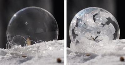 Mesmerizing Time-Lapse Shows Bubble Freezing Seconds After Forming 
