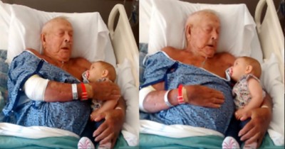 Great Great Grandfather Meets Baby Girl Days Before He Passes Away