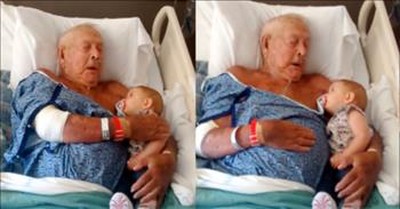 Great Great Grandfather Meets Baby Girl Days Before He Passes Away 