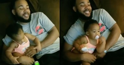 Sweet Baby Girl Only Wants Hugs From Dad
