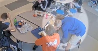 Surveillance Video Captures Basketball Coach Saving Choking Student In Cafeteria 