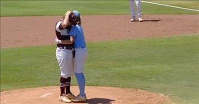 Viral Moment Little League Player Comforts Pitcher After Getting Hit In The Head With Ball 