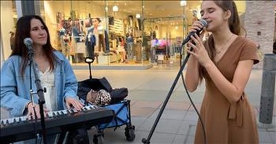 Mother-Daughter Street Performers Sing 'Unchained Melody' Duet 