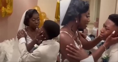 Young Boy Bursts Into Tears Seeing Mom in Wedding Dress