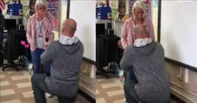 Teacher Proposes to Teacher in Front of Excited Students 