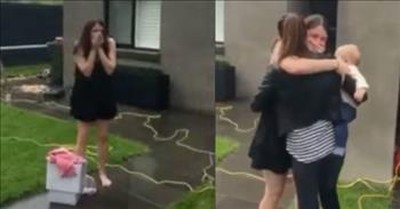 Woman's Emotional Reaction When Sister Travels 26 Hours to Surprise Her 
