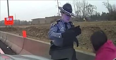 State Trooper Heroically Rescues Cat from Dangerous Road 