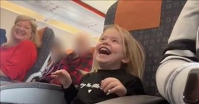 Little Girl Has The Time Of Her Life On First Flight 
