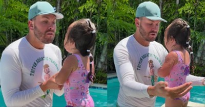 Swim Instructor Helps Frightened Toddler With Inspiring Mantra