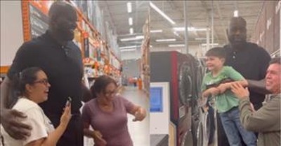Shaq Surprises Family In Home Depot, Buys Them Washer And Dryer 