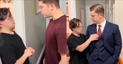 Brother With Down Syndrome Helps Sibling Get Dressed For A Date 