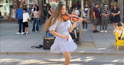 Toddler Steals The Show As Street Violinist Plays ‘Total Eclipse Of The Heart’ 