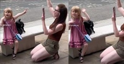 Mother And Daughter Worship The Lord In The Middle Of The Street 