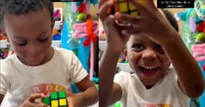 Genius 3-Year-Old Finishes Rubik’s Cube All By Himself 