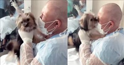 Girl With Cancer Shares Tearful Reunion With Dog After A Month Apart 