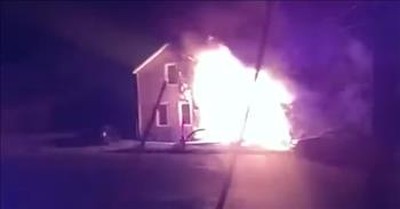 Police Officer Heroically Catches Children Dropped From Burning House 