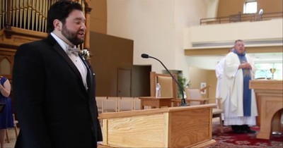 Grooms Sings Beautiful Rendition Of 'The Lord's Prayer' During Wedding Reception