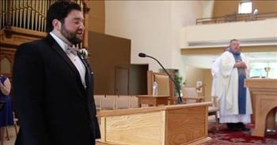 Grooms Sings Beautiful Rendition Of 'The Lord's Prayer' During Wedding Reception 