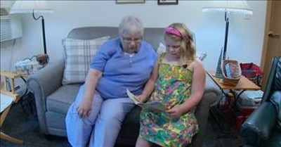 First Grader Works On Her Reading By Visiting Seniors 