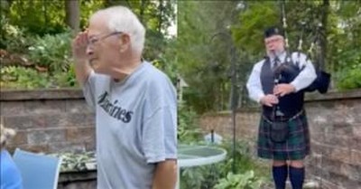 Daughter Fulfills Dad’s Dying Wish With Special Bagpipe Performance 