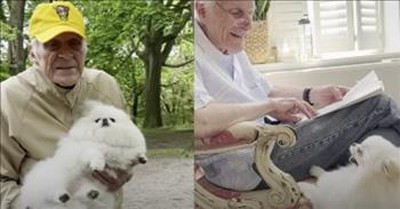 Elderly Man Treats Cute Little Dog Like A Queen 