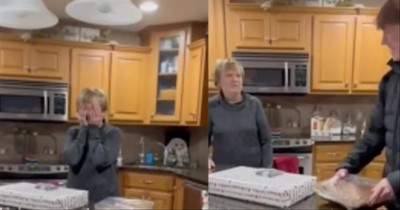 Grandmother Tears Up When Her Grown Grandchildren Surprise Her With Sleepover