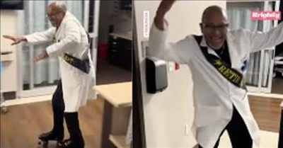 Retiring Doctor Surprises Coworkers With Impressive Roller-Skating Ability 