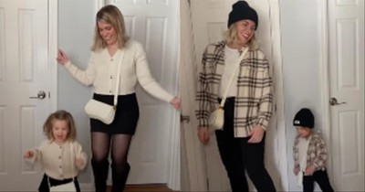 Mom And Adorable 2-Year-Old Daughter Dress Exactly Alike