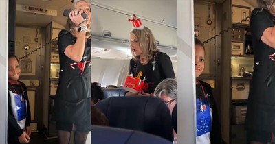 Entire Plane Joins In Celebrating Little Boy's Birthday