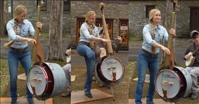 Young Woman Wows With Banjo Bass And Clogging Combo Performance 