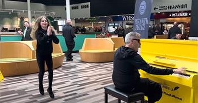 Young Woman Breaks Out The Dance Moves In Public To Piano Melody 