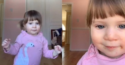 Little Girl's Impromptu Dance Captured on Mom's Phone
