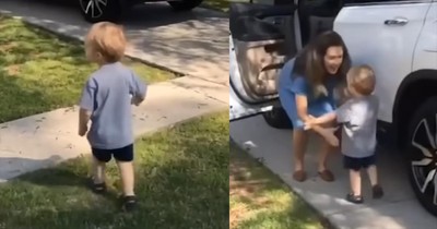 Sweet Little Boy's Adorable Reaction When His Mom Comes Home