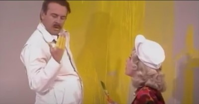 Tim Conway as Mr. Tudball Struggles to Paint His Office with Mrs. Wiggins